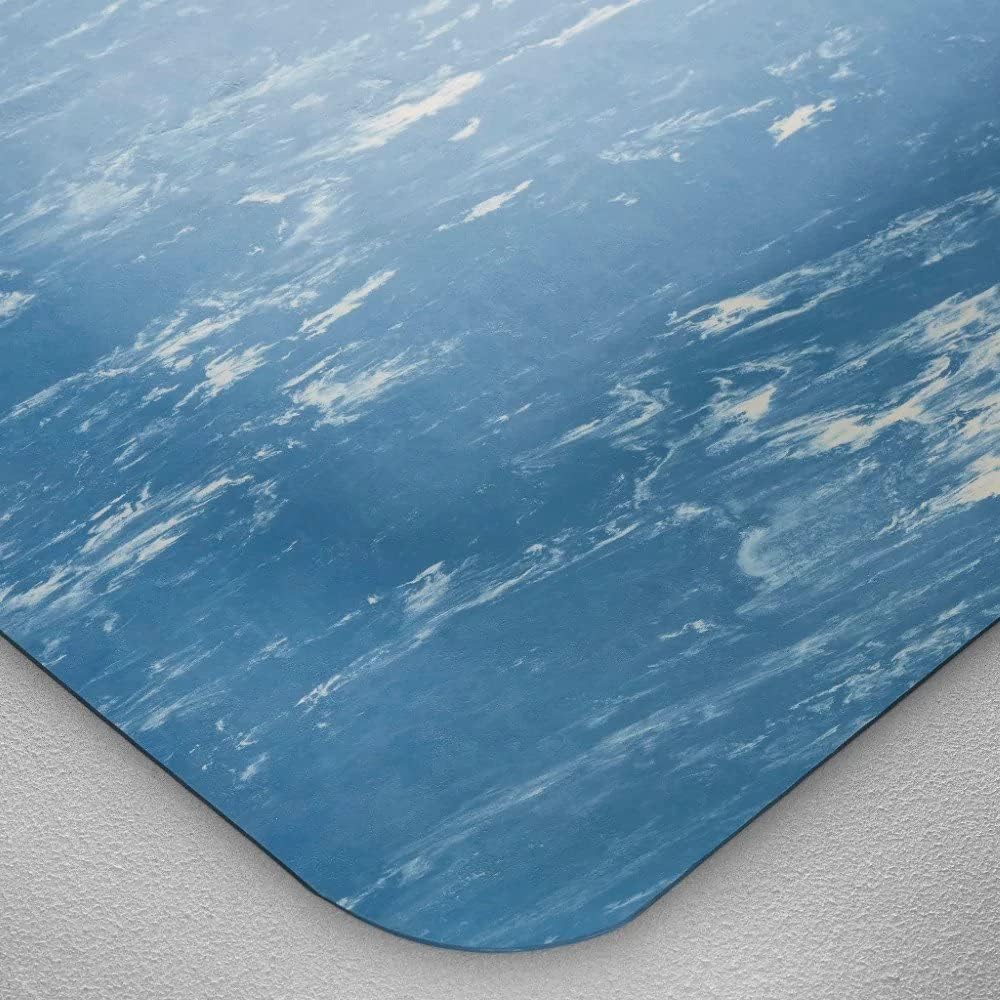 Consolidated Plastics Anti-Fatigue Marble Floor Mat, Commercial Grade Standing Support for Leg & Back Pain, Thick Heavy-Duty Rubber Made in USA (Blue, 3' x 5')