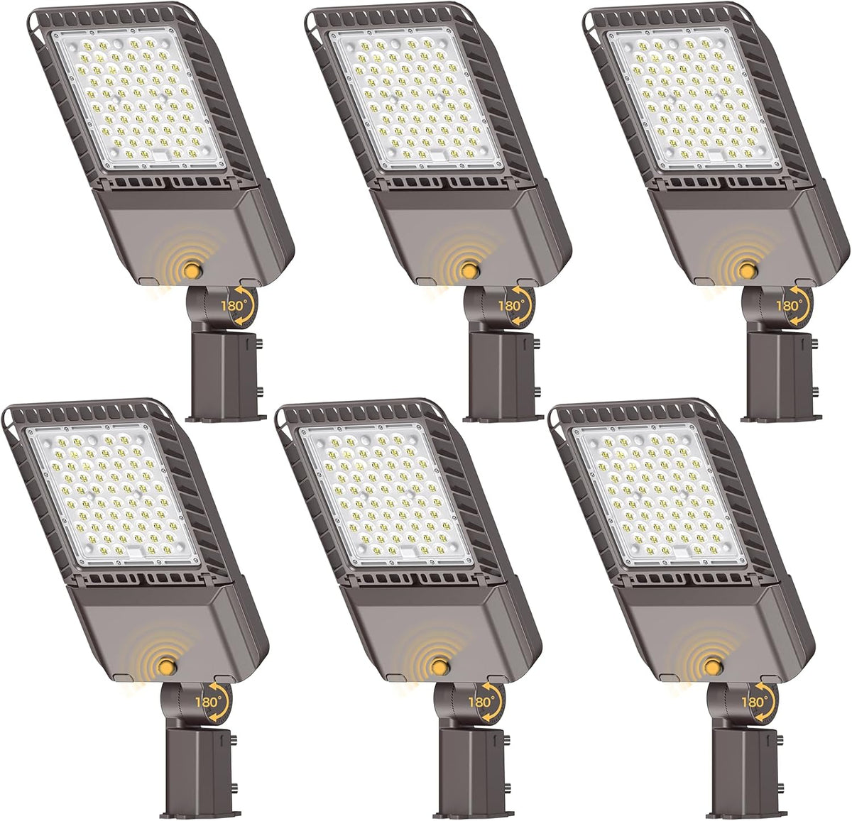 240W LED Parking Lot Lights Commercial Area Oudoor Lighting Dusk to Dawn LED Street Lights 43200Lm(180LM/W) 6000K IP65 Waterproof 100-277V for Driverway Parking Lot 6 Pack