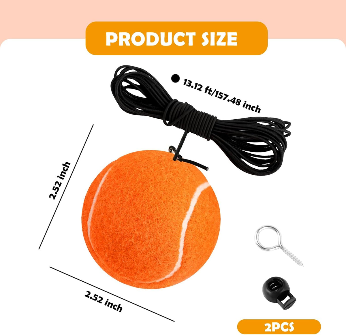 2PCS Garage Parking Aid,Height Adjustable Garage Parking Sensor for Guided Garages Parkings,Fashion Tennis Garages Car Stop Indicator for Avoiding Collisions Cars Accessories (Orange/2PCS)