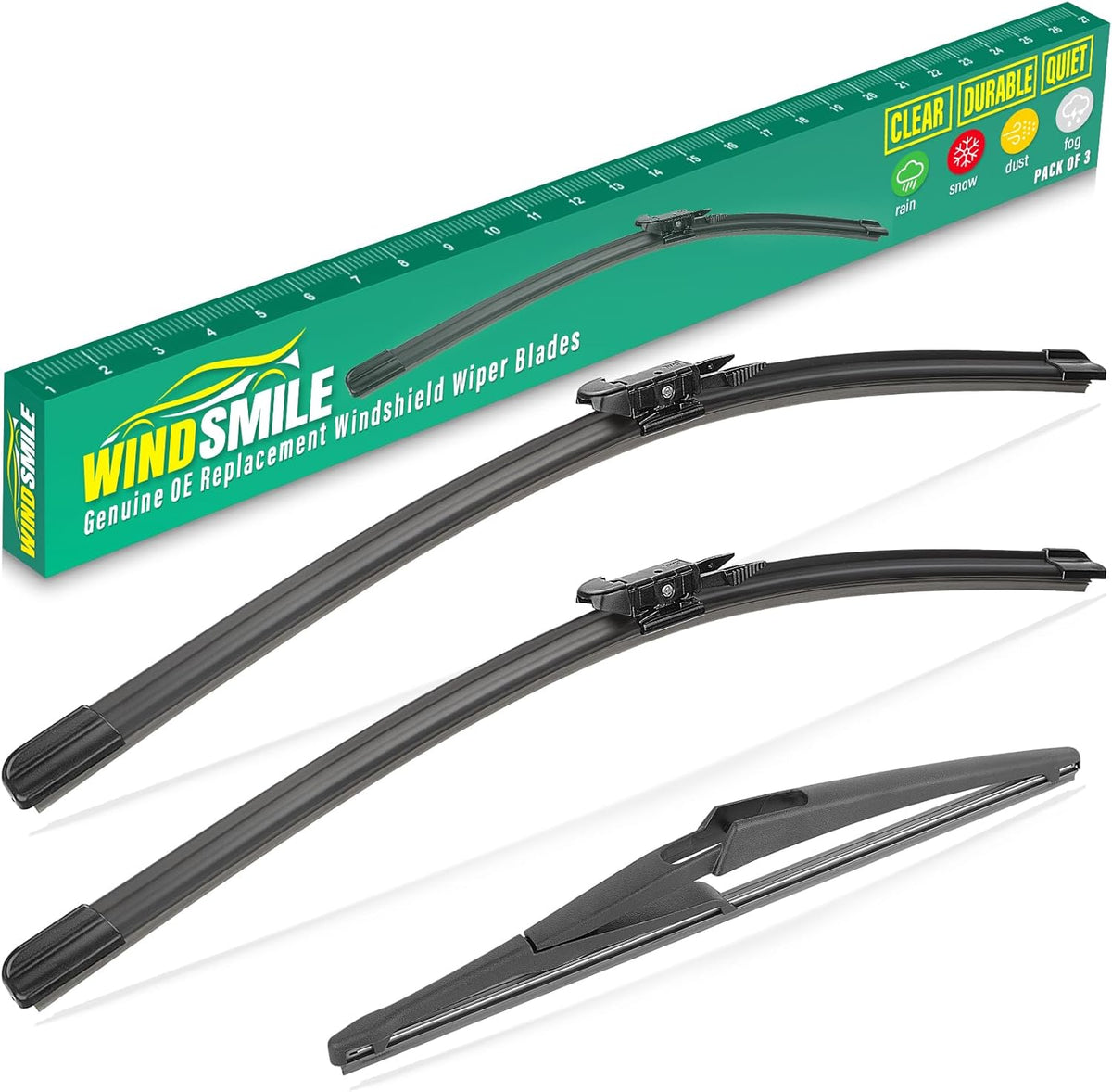 28" 21" 12" Windshield Wiper Blades Replacement for Mercedes Benz W164 ML-Class 2006-2011, X164 GL-Class 2007-2012, W251 R-Class 2006-2012 Front Rear Wipers Set (Pack of 3)