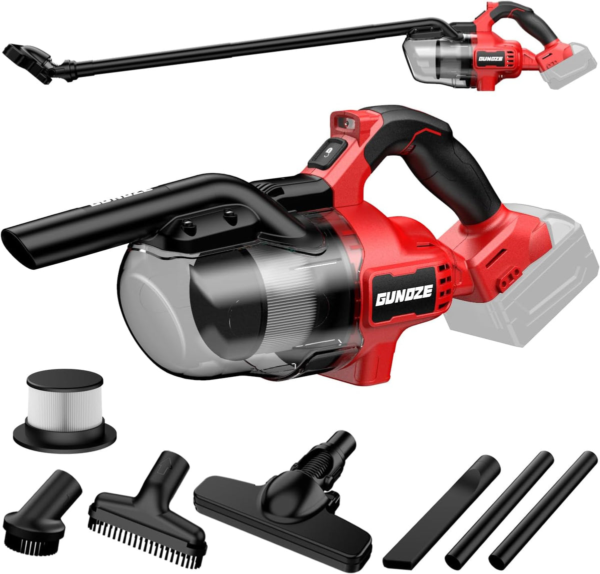 Cordless Vacuum for Milwaukee M18 Battery, 5 in 1 Handheld Electric Vacuum Cleaner with 500W Powerful Motor, 46 CFM Portable Hand Vacuum with 2 Filtration HEPA for Home, Floor, Carpet, Car (Tool Only)