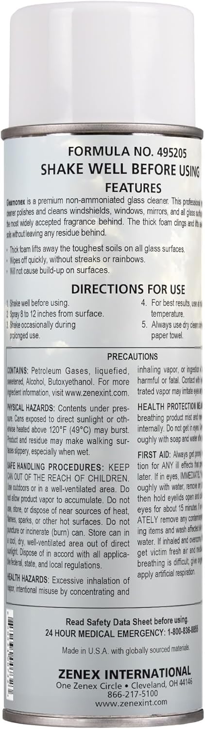 Zenex Gleamonex Premium Glass Cleaner - Fast Streak-Free Glass Cleaner Spray | Ammonia Free & Tint Safe | Removes Dirt, Grease, Smoke Film | For Glass & Plexiglas | Fresh Scent | 19 oz (2 Pack)