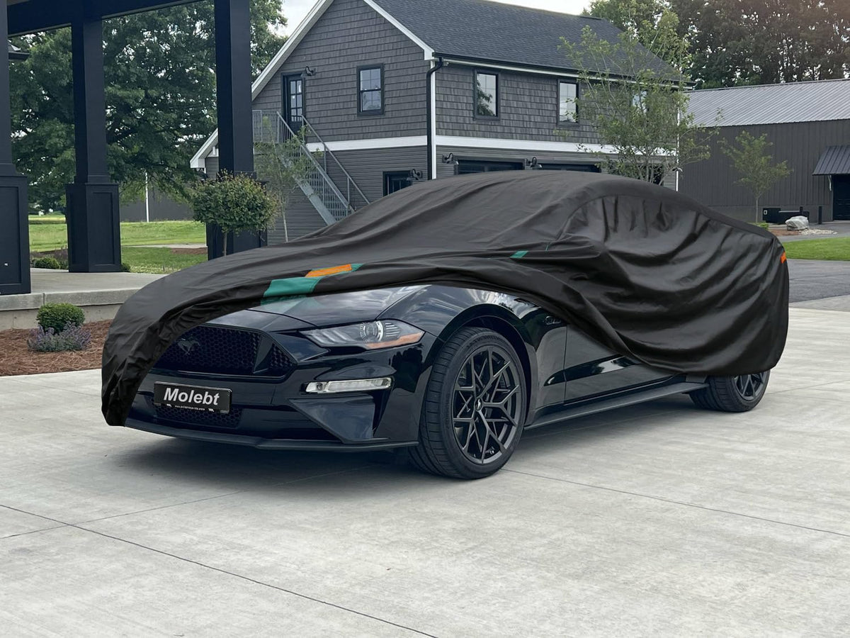 Car Cover for Ford Mustang Coupe/Convertible Fit 1964-2024 Mustang GT Cobra Shelby Bullitt ECOBOOST, Waterproof All-Weather Full Car Cover with Windproof Gust Strap.