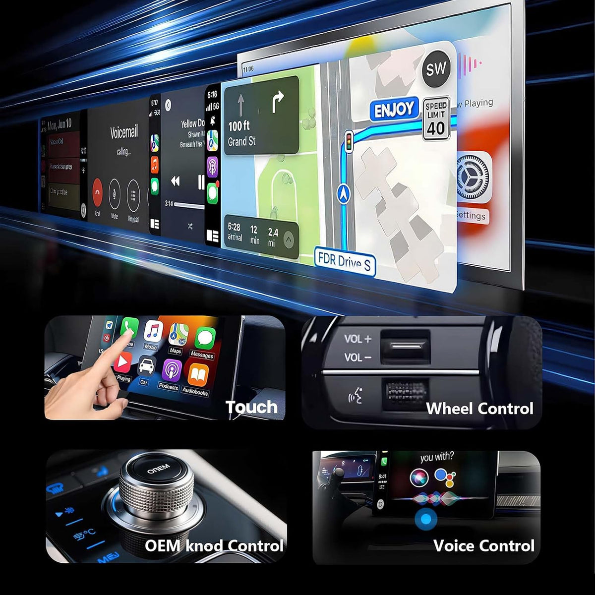 Wireless Adapter Convert Wired to Wireless for CarPlay＆Android Small Size, Plug and Play, Fast and Stable Connection