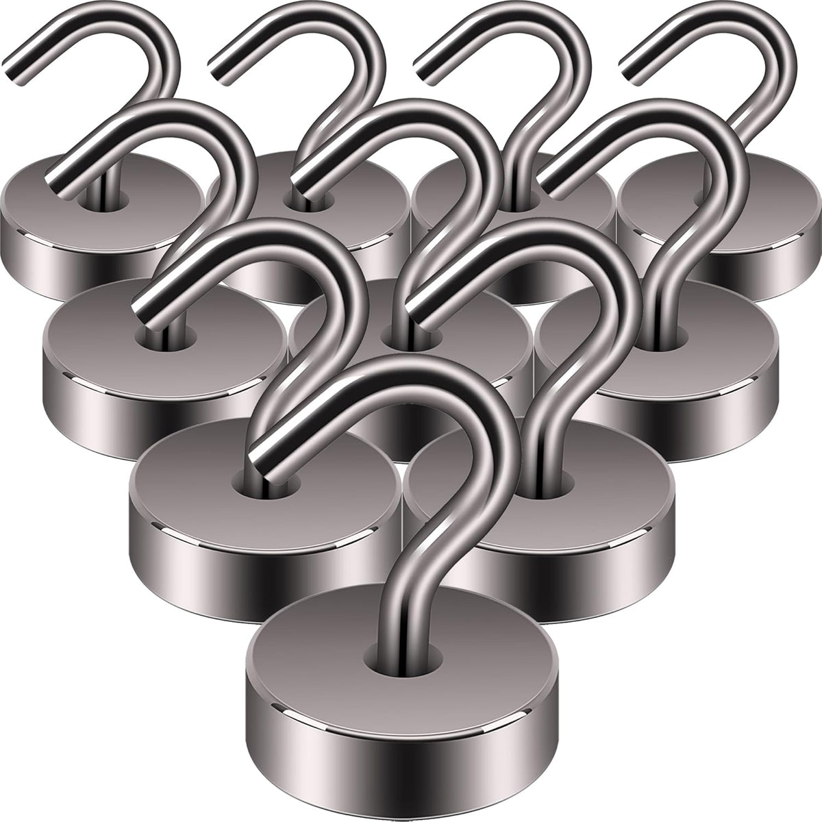 Neosmuk Magnetic Hooks, Cruise Ship Essentials, 40lb+ Heavy Duty Magnetic Hooks for Cruise Cabins, Refrigerator, Grill, Hanging, and Travel | Extra Strong Must-Haves Magnet Hook,Brown,Pack of 10