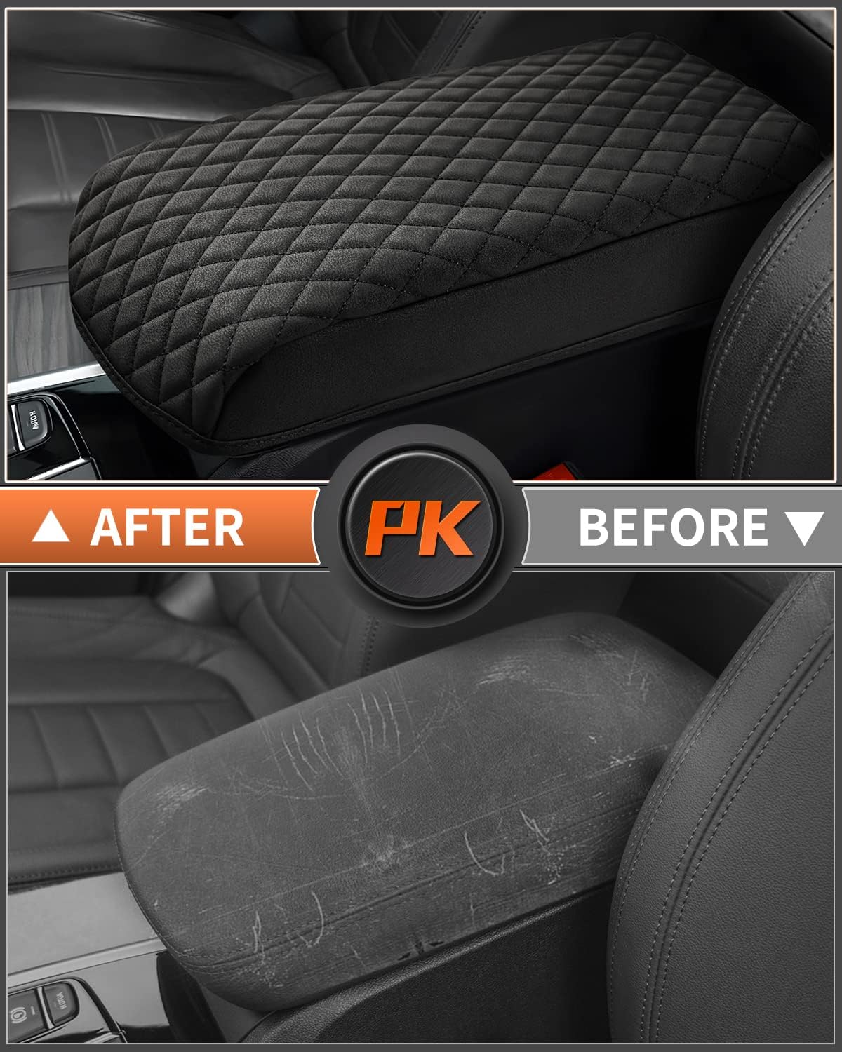 Shademax BMW X3 Center Console Cover, Armrest Cover Cushion Pad for BMW X3 Accessories 2024 2023-2018, PU Leather Armrest Seat Box Protector BMW X3 Middle Console Cover Anti-Scratch Black