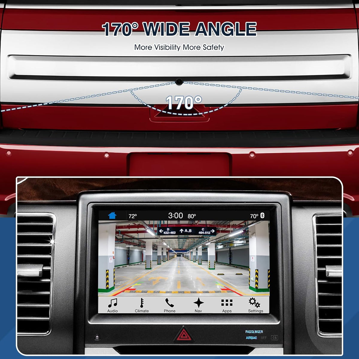 Rear View Backup Reverse Camera Fit for Ford Flex 2013-2019,Safety Parking Back Up Assist Camera OE Number GA8Z-19G490-A EA8Z-19G490-A DA8Z-19G490-A DA8Z-19G490-C