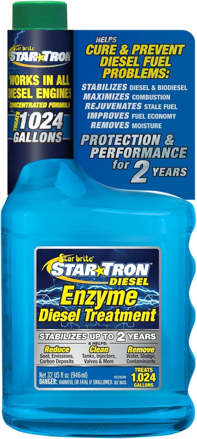 Star Tron Super Concentrated Diesel Formula - Enzyme Fuel Treatment for Enhanced Engine Performance - 1 Oz Treats 32 Gallons - Stabilize & Rejuvenate Diesel, Biodiesel & All Regular Gasoline