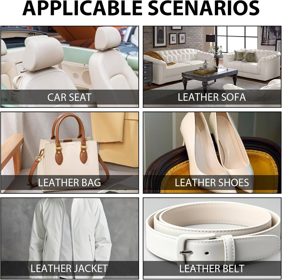 Leather Repair Kit,Car Seats, Sofa,Jacket & Purse - Repairs Burn Holes,Scratches,Tears - Restores Faux,Vinyl,Artificial and Real Leather (Beige)