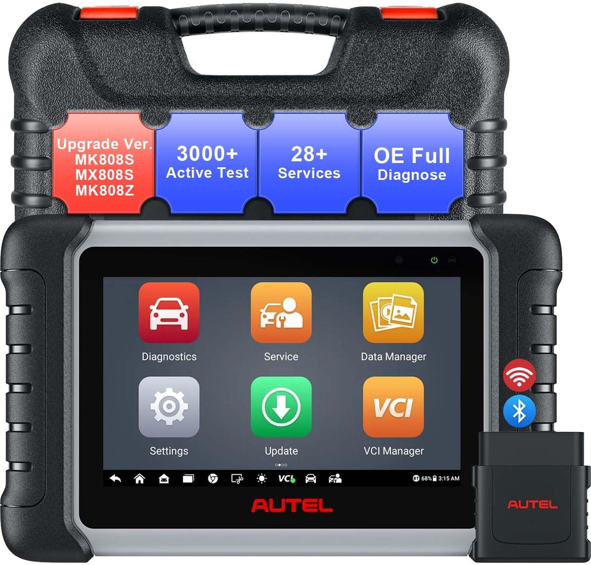 Autel MaxiCOM MK808Z-BT Diagnostic Scanner - Bidirectional Scan Tool Work as MK900BT, Up of MK808S MX808S MK808Z, 28+ Services, Works w/ BT506/MV108S, Android 11, 150+ Brands, FCA