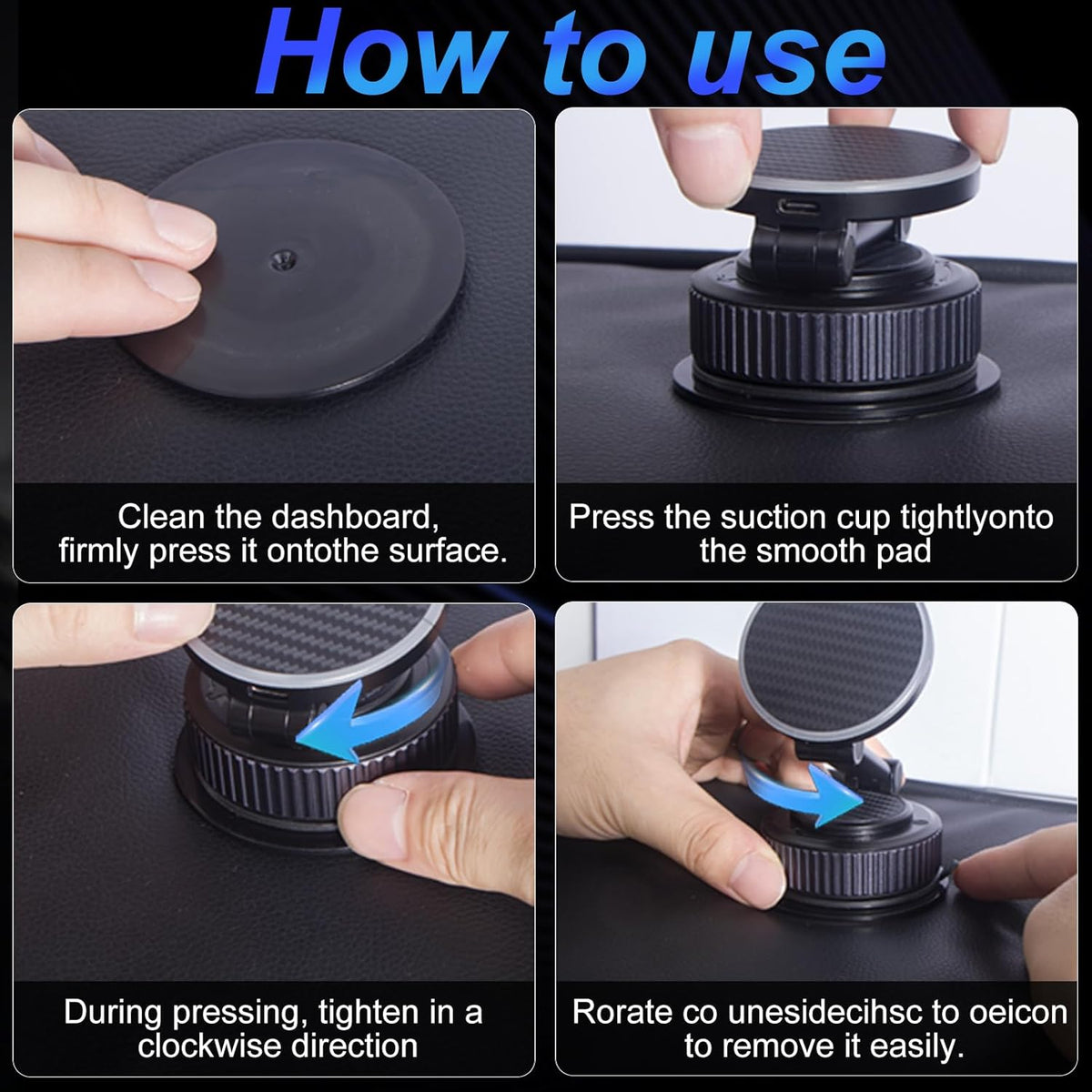Magnetic Phone Holder for Car - Upgraded 360° Vacuum Magnetic Phone Holder, Foldable Retractable Suction Cup Car Mount for Magsafe for Your Car/Gym/Mirror Mount for iPhone & Android
