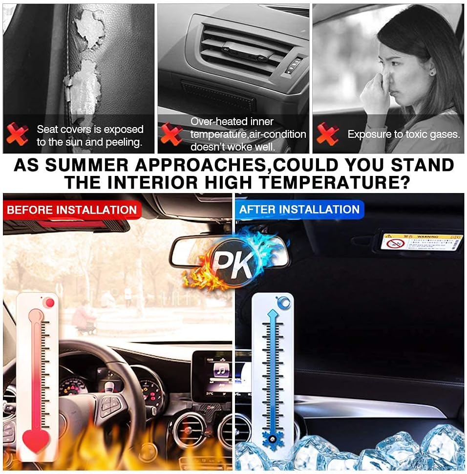 KUST Windshield Sun Shade Hyundai Santa Fe 2013-2018 Accessories Custom Fit for Window Sun Visor Protector Foldable Blocks UV Rays Keep Your Car Cooler