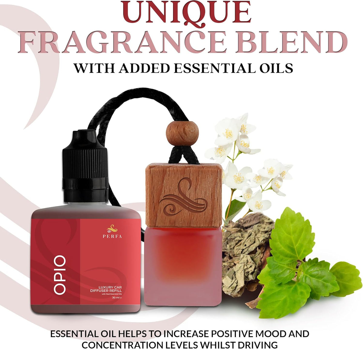 Opio Gift Set Car Air Freshener for Women | Perfume Inspired Car Fragrances | Strong Automotive Freshener with Odour Eliminator Technology | Long Lasting Automotive Freshener by Perfa
