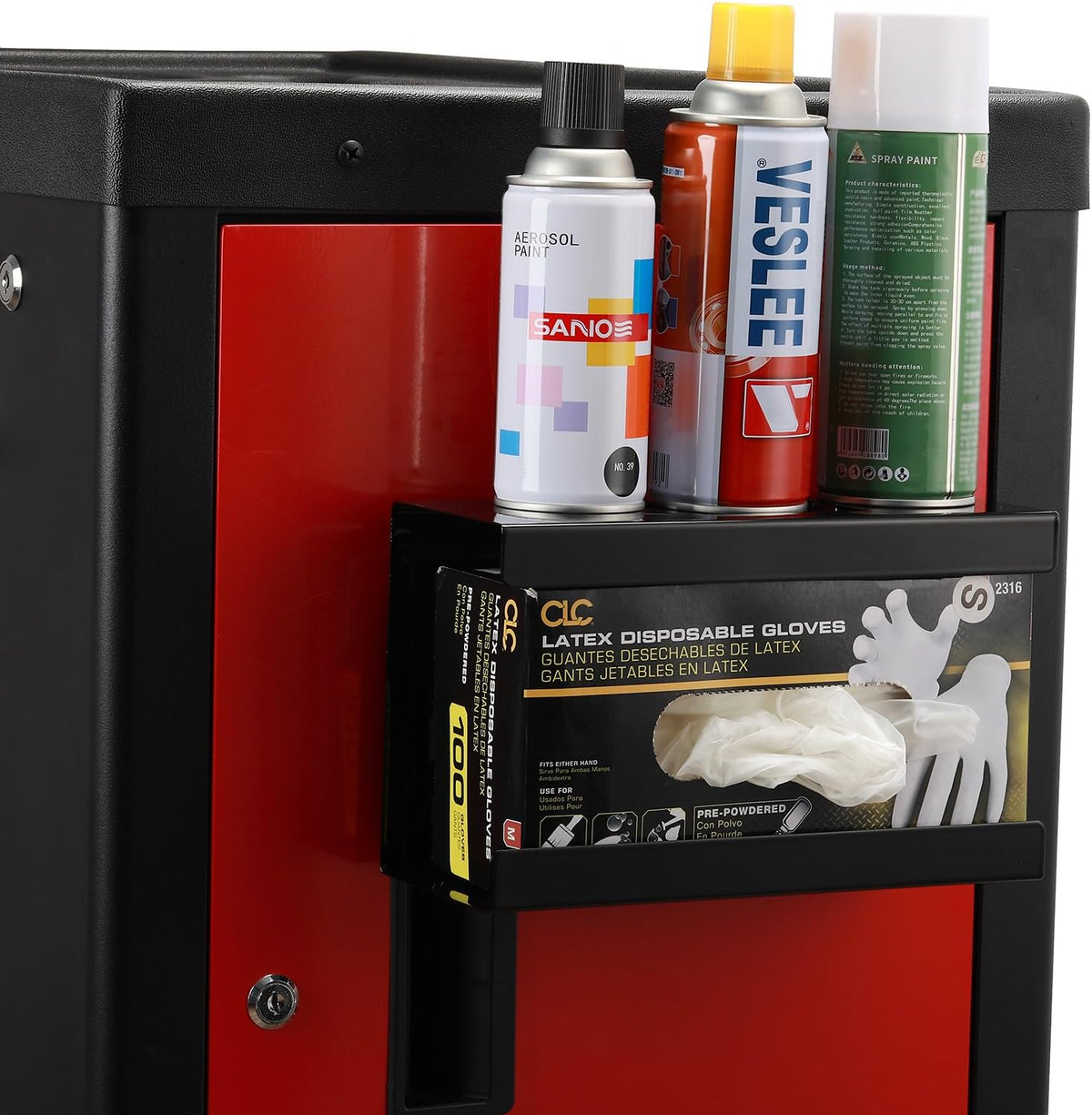 EMENTOL 4PCS Magnetic Glove/Tissue Dispenser Holder Set, Black Glove Dispenser Wall Mount, Mount Onto Tool Box or in Workshops