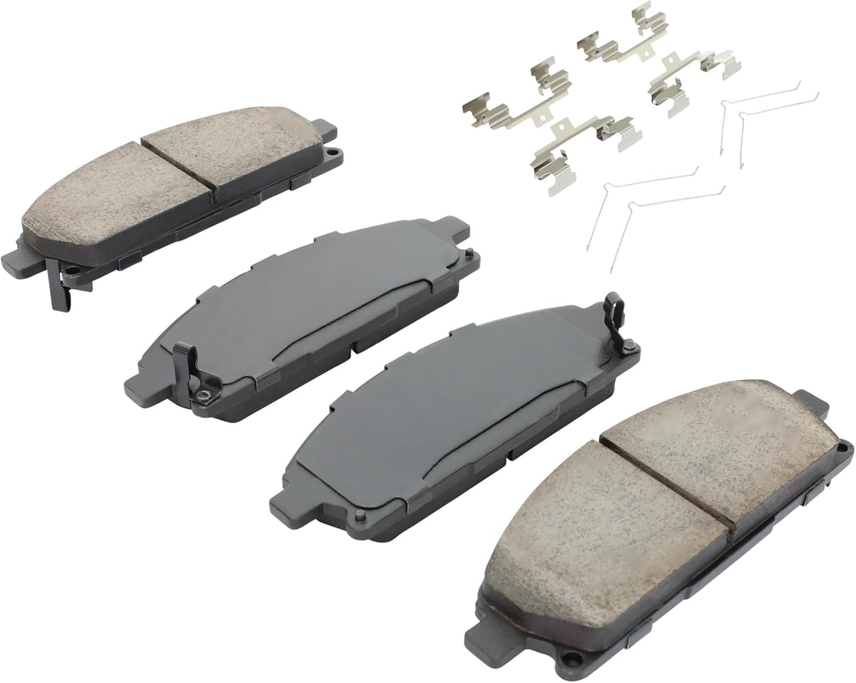 Premium Ceramic Front Brake Pads (1001-0855C) Compatible with Acura MDX 2003-2006, Nissan Quest 2004-2009, Nissan X-Trail 2002-2007