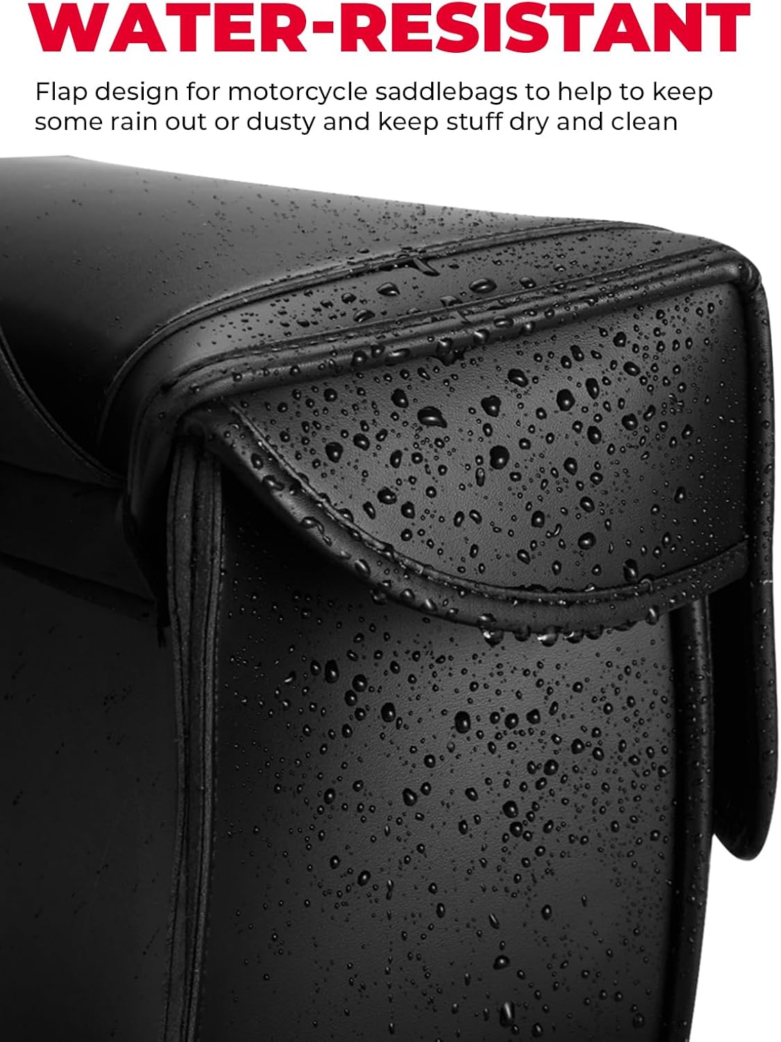 KEMIMOTO Motorcycle Saddlebags, 30L Large Capacity Saddle Bags Motorcycles, PU Leather Motorcycle Luggage Bag for Sportster Softail Dyna V-star Shadow, Universal Motorcycle Accessories, Black