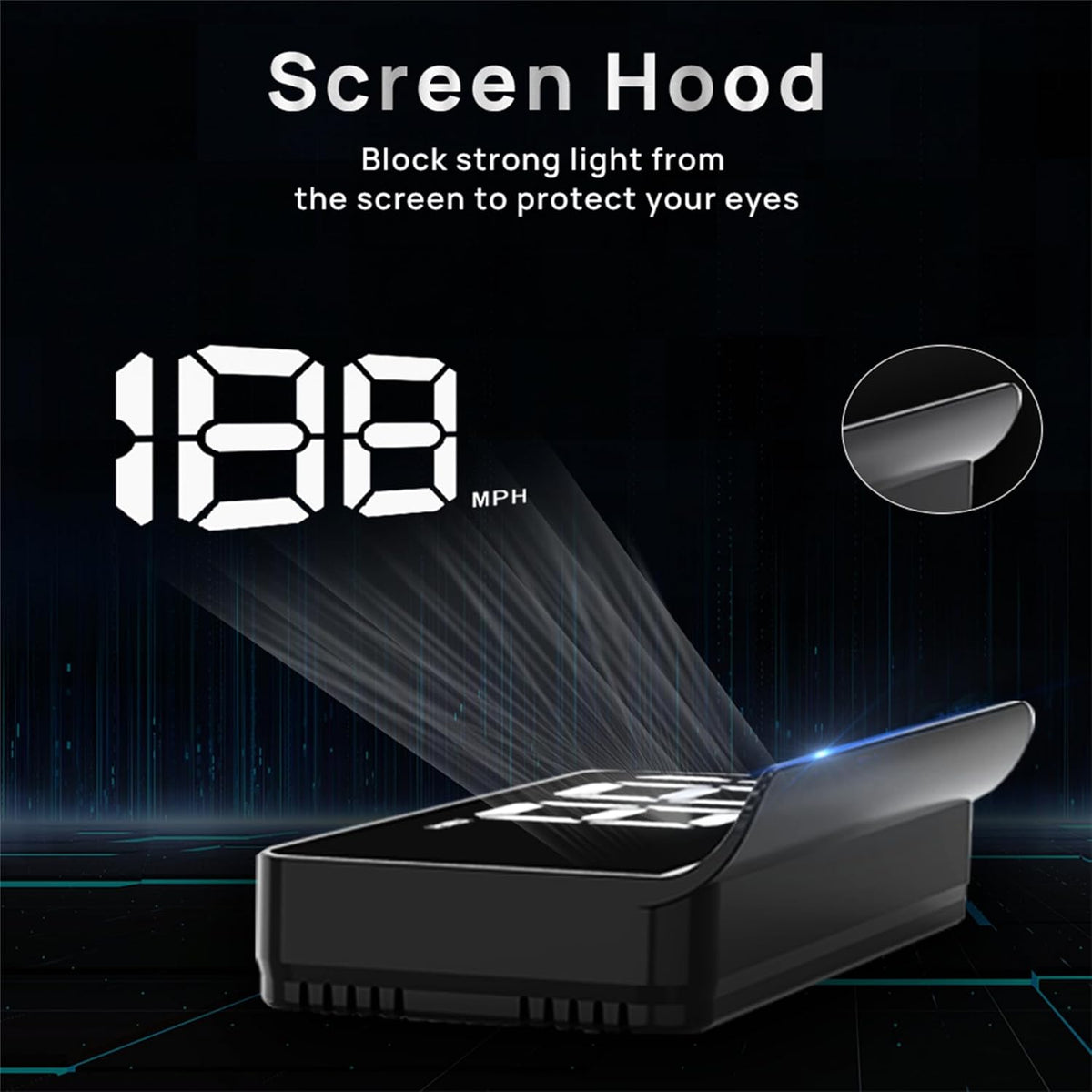Heads up Display for Cars,Car HUD,Head up Display for Car,Digital GPS HUD Speedometer,USB Cable Plug and Play,Automatic Brightness Adjustment,Large Font Display (K1-White)