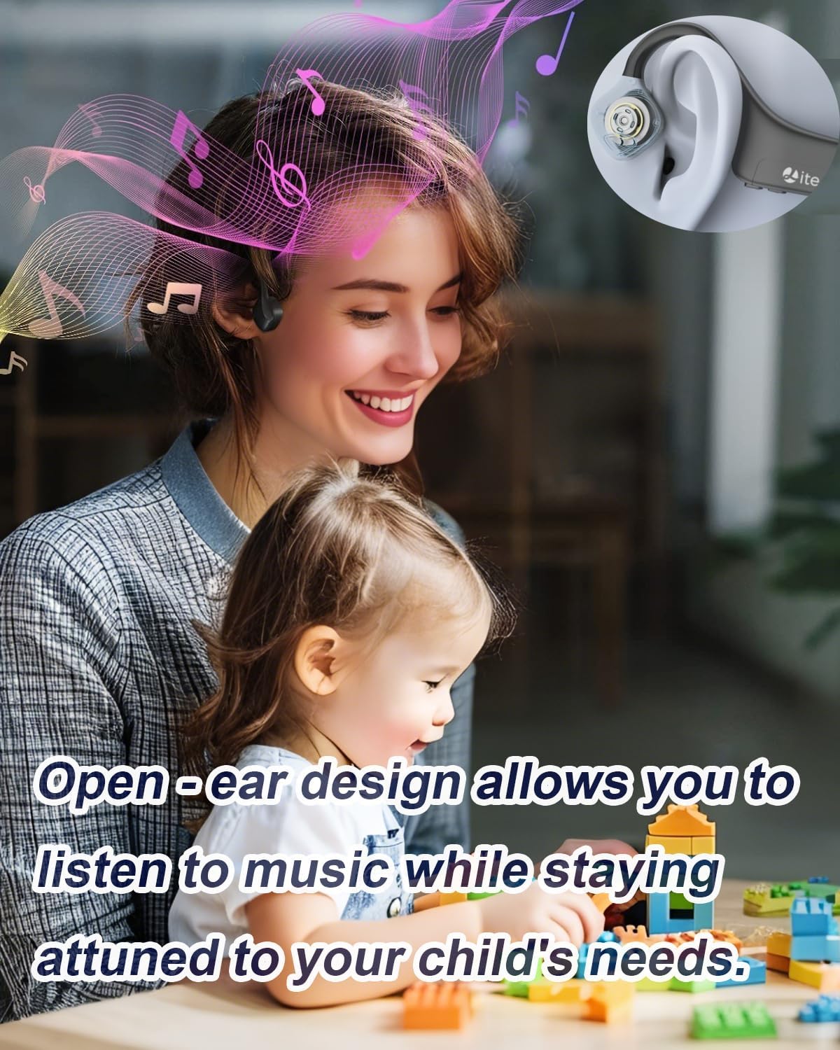 Bone Conduction Headphones Open-Ear Bluetooth 5.0, IP65 Waterproof Wireless Sport Headset with 8H Playtime, Secure Fit for Running/Cycling/Gym, HD Audio w/Mic (2025 Upgraded)