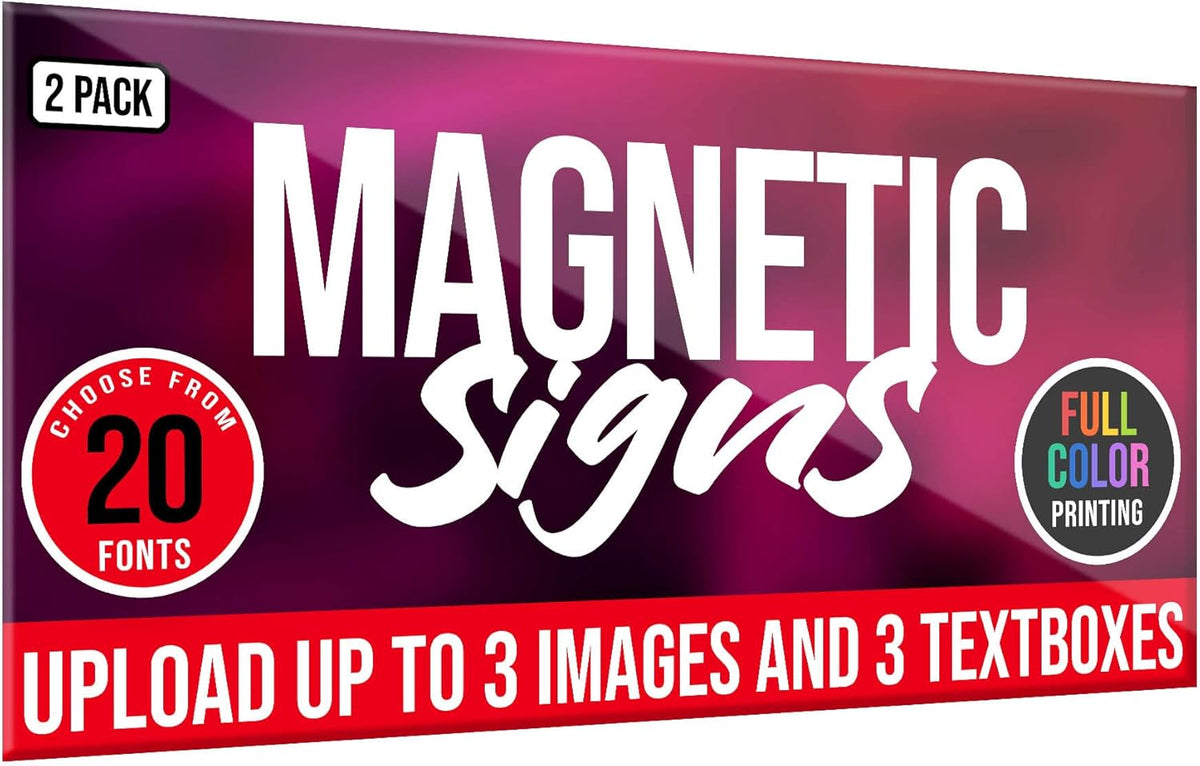 2 Pack, Personalized Magnetic Signs for Vehicles, Custom Car Magnets for Businesses, Customized Full Color Magnetic Truck Signs, 12x24 Car Magnet Signs (Design G)
