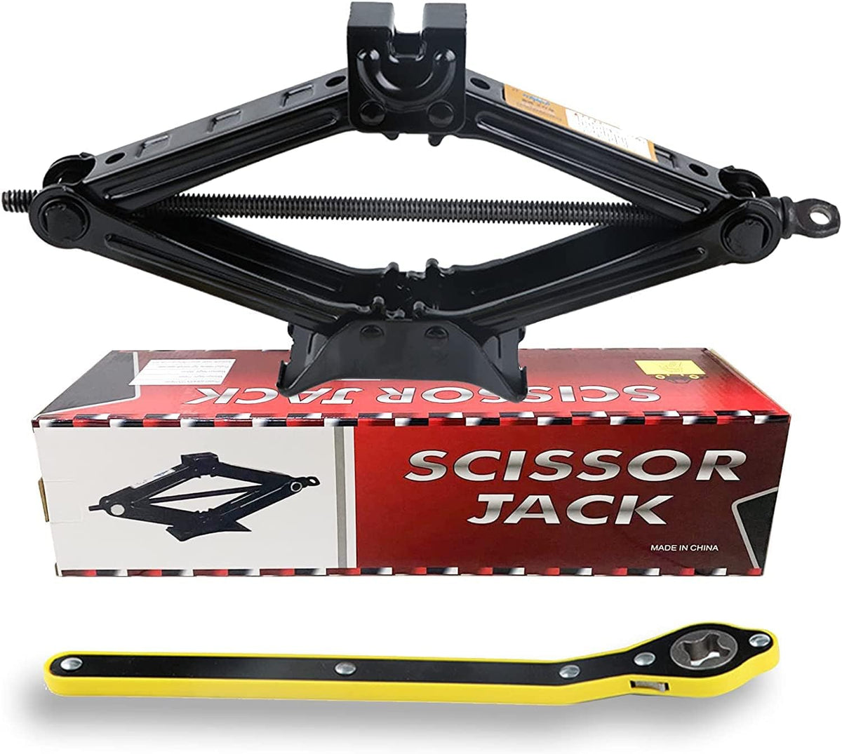 Scissor Jack for Car,Car Jack Kit - Tire Jack with Energy-Saving Ratchet Handle,Can Support a Maximum Weight of 1.5T (3307lb),Portable, Suitable for Small Cars and SUV (Saving Handle-1.5 tons)
