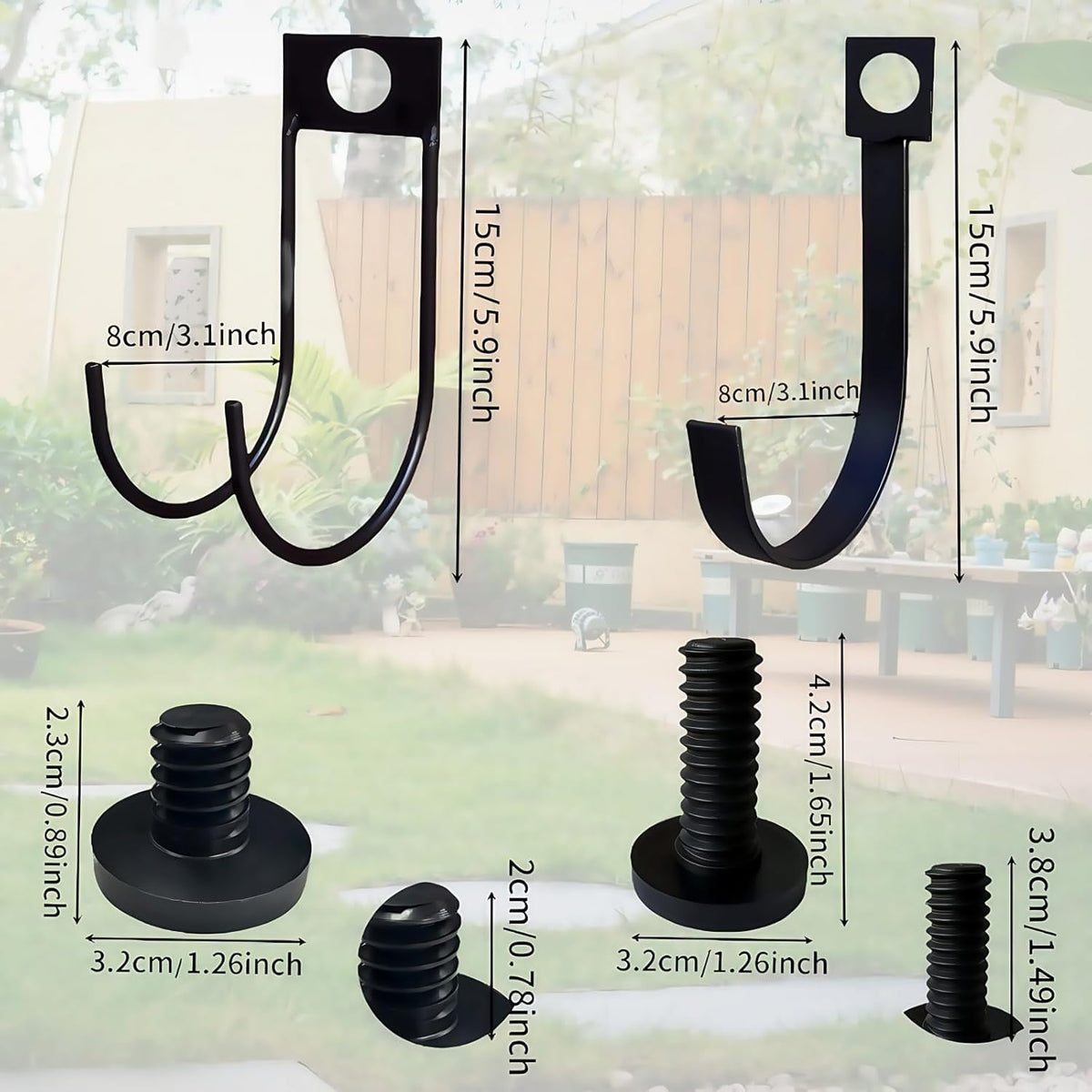 4-Pack Storage Shed Hooks for Suncast,Resin Shelf Accessory Outdoor Sheds Storage,with EZ Bolt Assembly,Replaceable Screws, Reusable,for Suncast Select Outdoor Shed Models