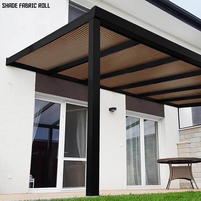 TANG Sun Shade Fabric Roll 8'x69' Shade Cloth for Garden Brown HDPE Mesh Shading Pergola Cover Replacement Canopy, 95% Blockage Sunshades for Outdoor Patio Backyard Plant
