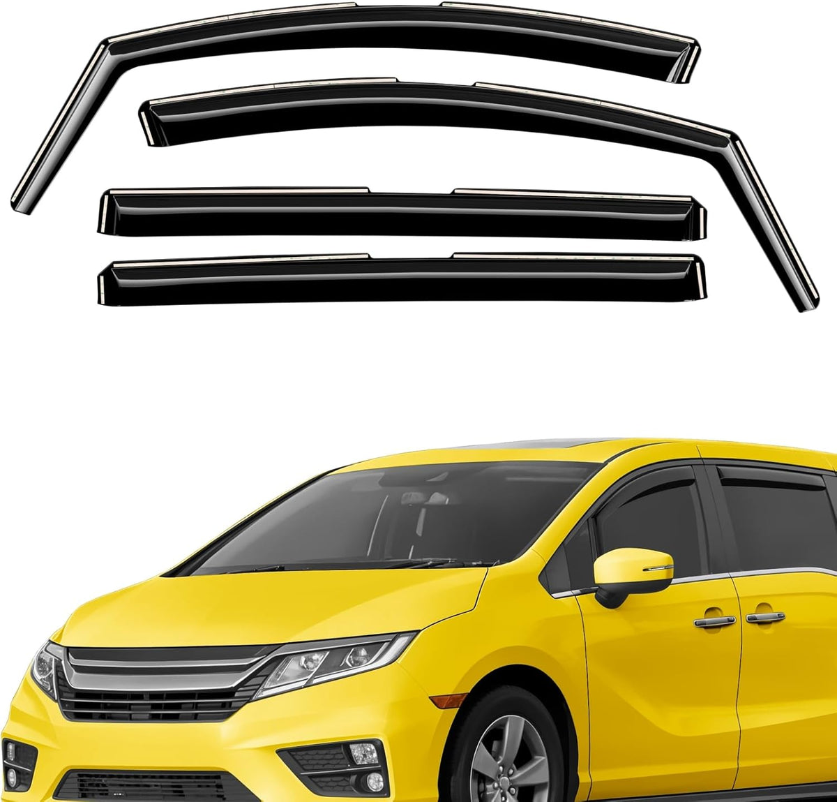 Extra Durable Window Deflectors in-Channel Window Visors Rain Guards Fit for Honda Odyssey 2018-2025, Sun Visors, Wind Vent for Shades, Exterior Car Accessories - 4pcs. AG0765