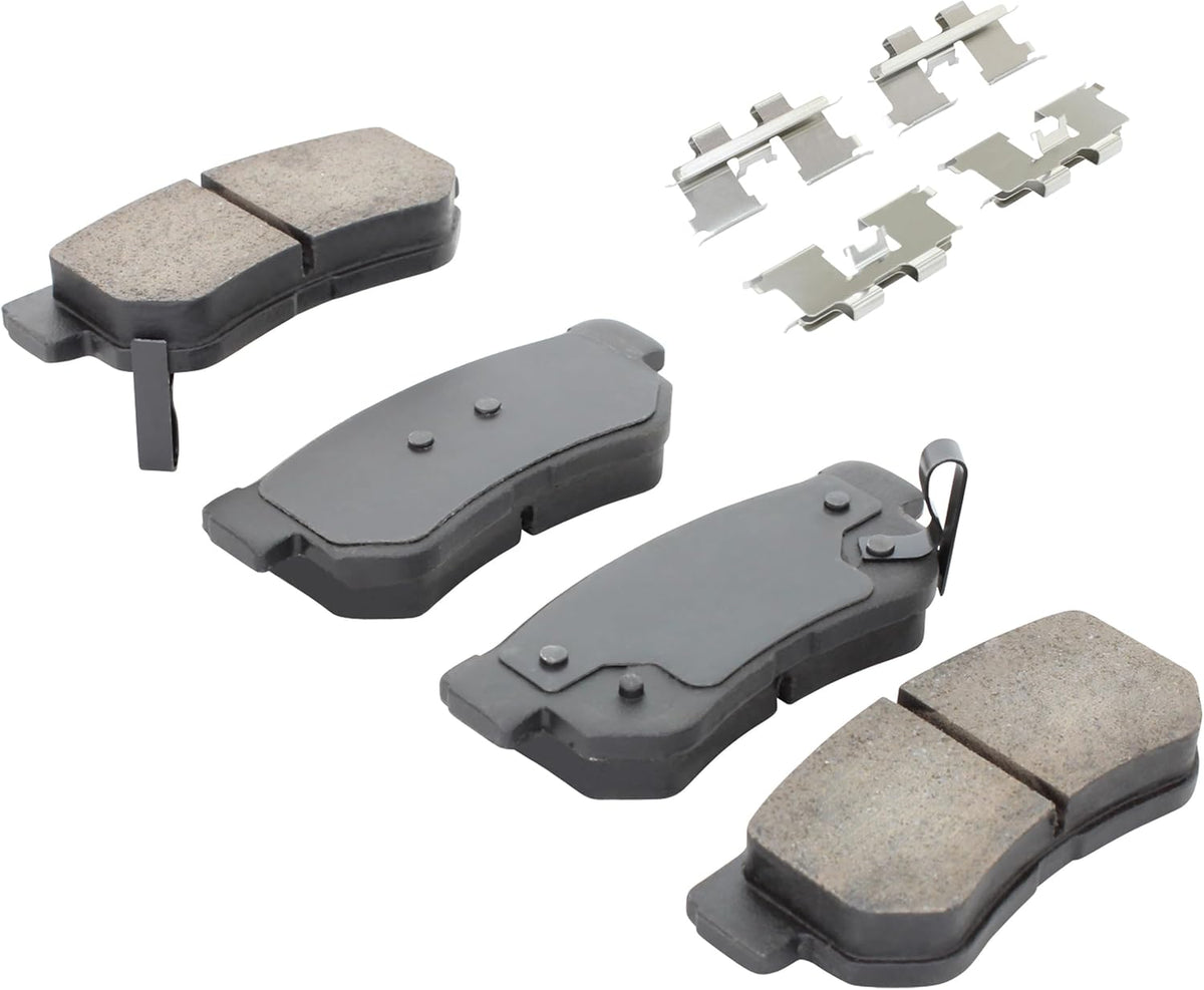 Premium Ceramic Rear Brake Pads (1001-0813C) Compatible with 1999-2010 Hyundai/Kia (Amanti/Azera/Elantra/Magentis/Optima/Santa Fe/Sonata/Sportage/Tucson/XG300/XG350)