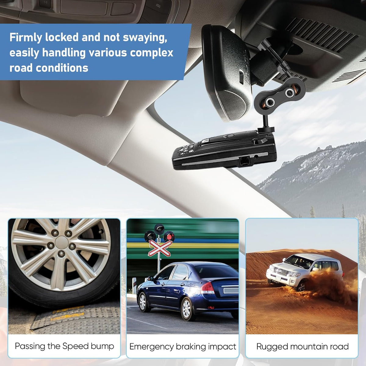 Radar Detector Mount Rearview Mirror Bracket, Car Truck Mirror Radar Mount Bracket,Aluminum Rearview Mirror Rod Mount (for Escort Beltronics Vector Rocky Mountain Phantom-T Radar)