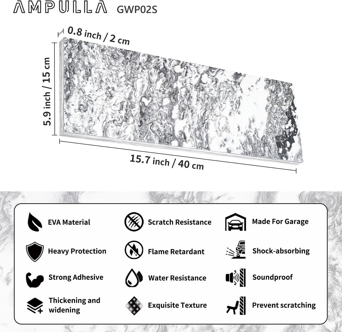 GWP02S Garage Wall Protector Car Door Protectors Bundle (Black & Marble Grain & Wood Grain 14-Pack)