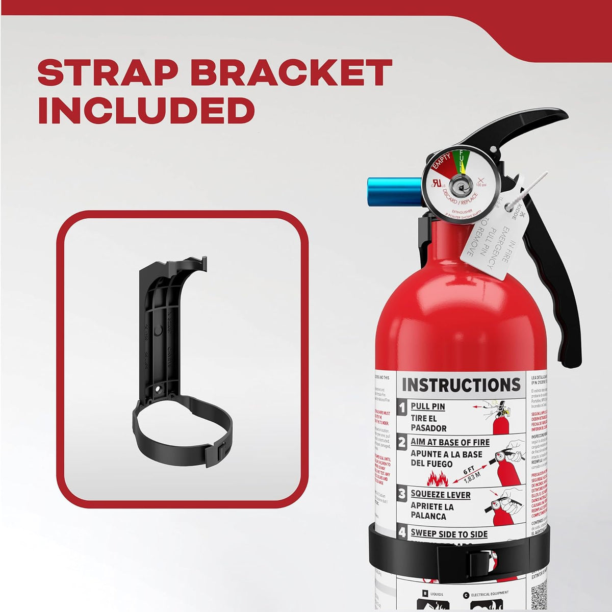 Kidde Basic Fire Extinguisher for Home, Office, Residential, Single-Use, 5BC