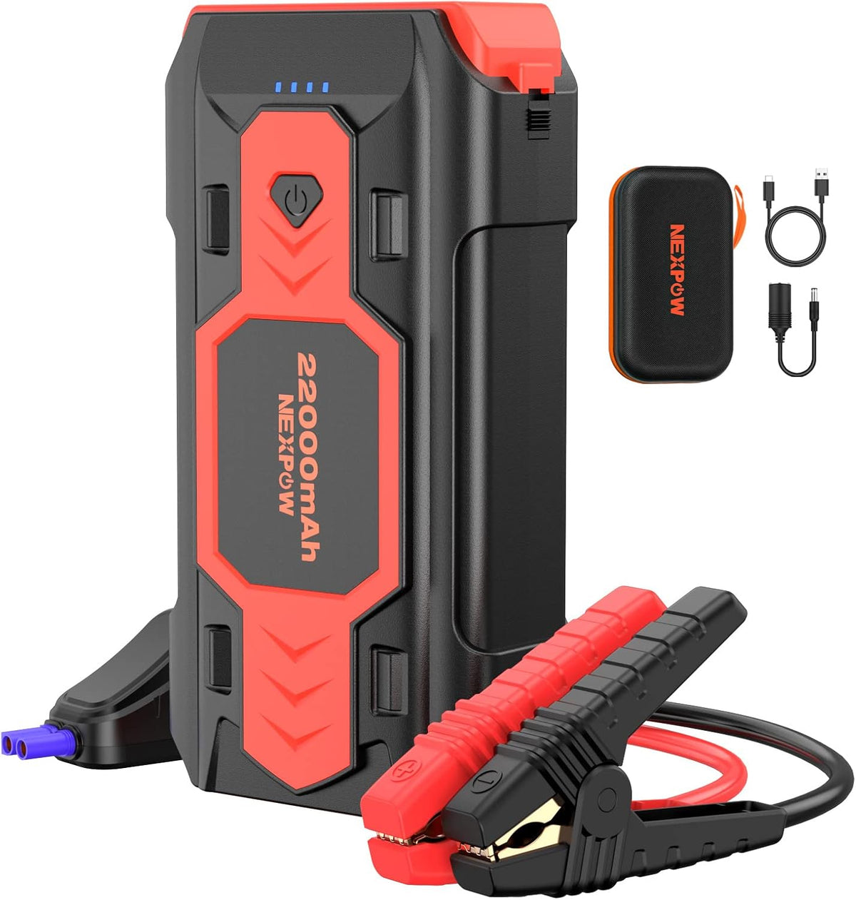 NEXPOW 2500A Peak Car Battery Jump Starter (Up to 8.0L Gas/8L Diesel Engines), 12V Auto Car Battery Booster Pack, Portable Jump Box with USB Quick Charge 3.0 and LED Light Red Blue Warning