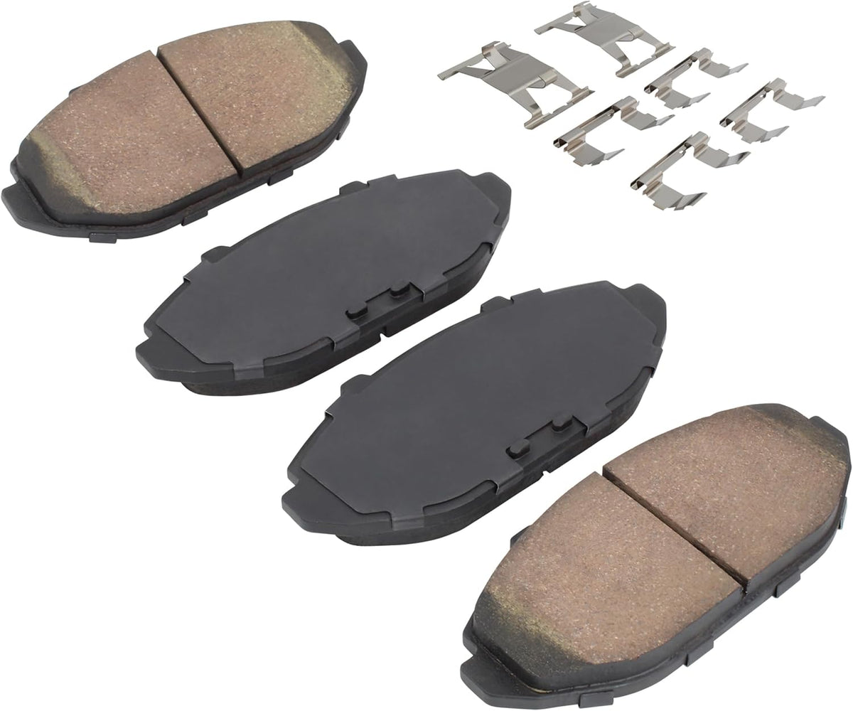 Premium Ceramic Front Brake Pads (1001-0748C) Compatible with Ford Crown Victoria 1998-2002, Ford Grand Marquis 1998-2002, Lincoln Town Car 1998-2002, Mercury Grand Marquis 1998-2002