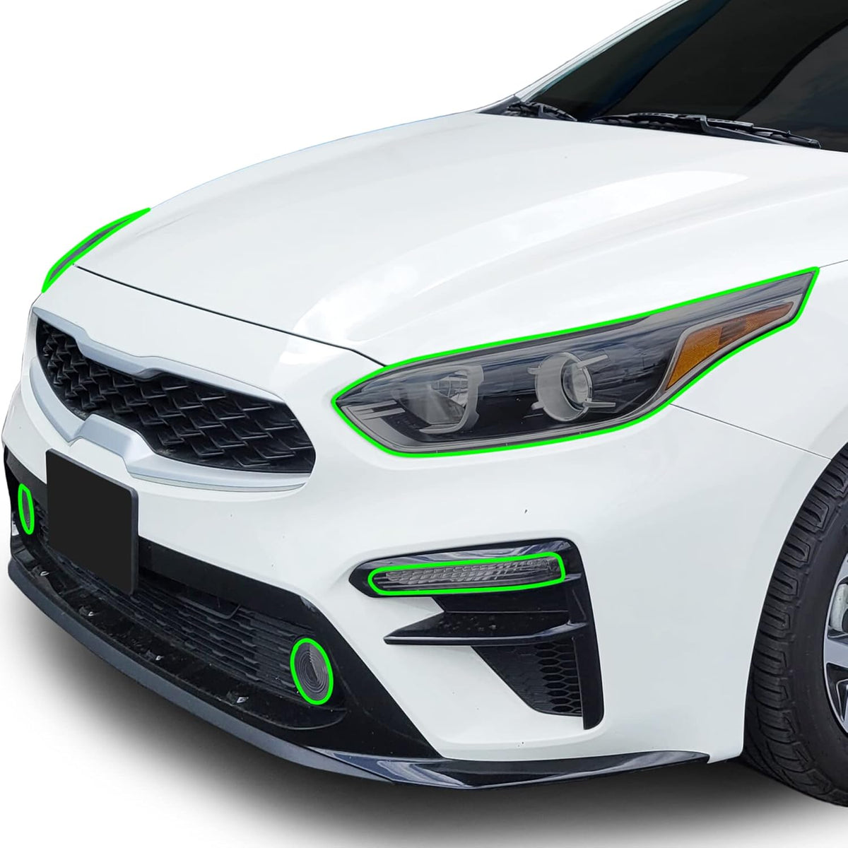 BOGAR TECH DESIGNS Full Headlight Head Light Tint Kit Compatible with Kia Forte 2019-2021, Light Smoke