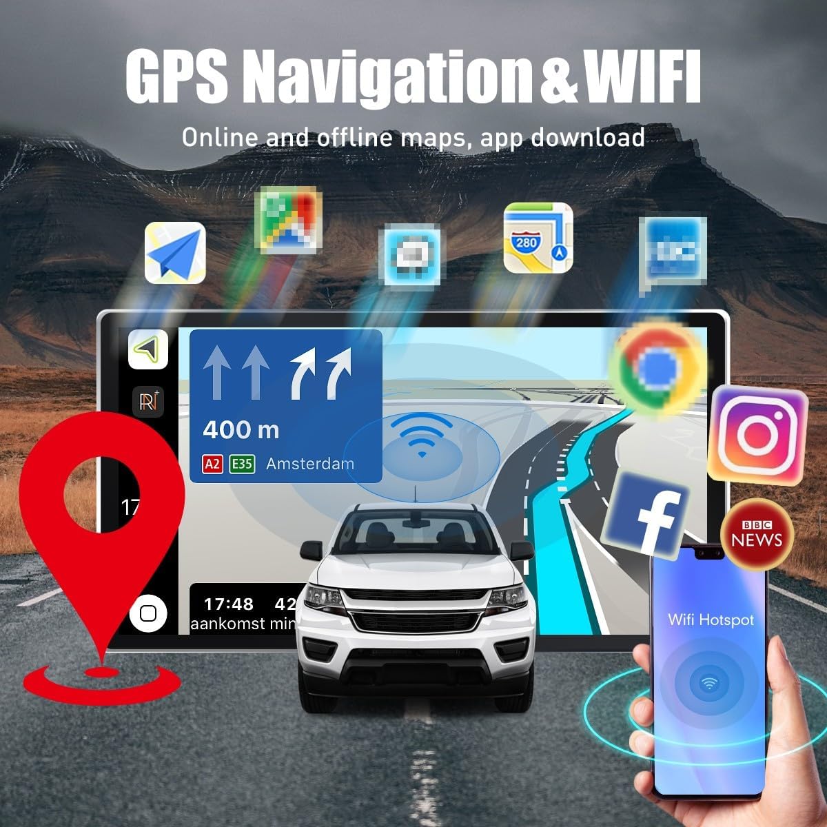 Kunfine Tesla Style Car CarPlay Android Auto Navigation Stereo GPS Radio Camera 9.7" IPS Touchscreen Headunit Tablet Media Player for Peugeot 301 2013-2022, if Applicable Octa Core 6G+128G Basic