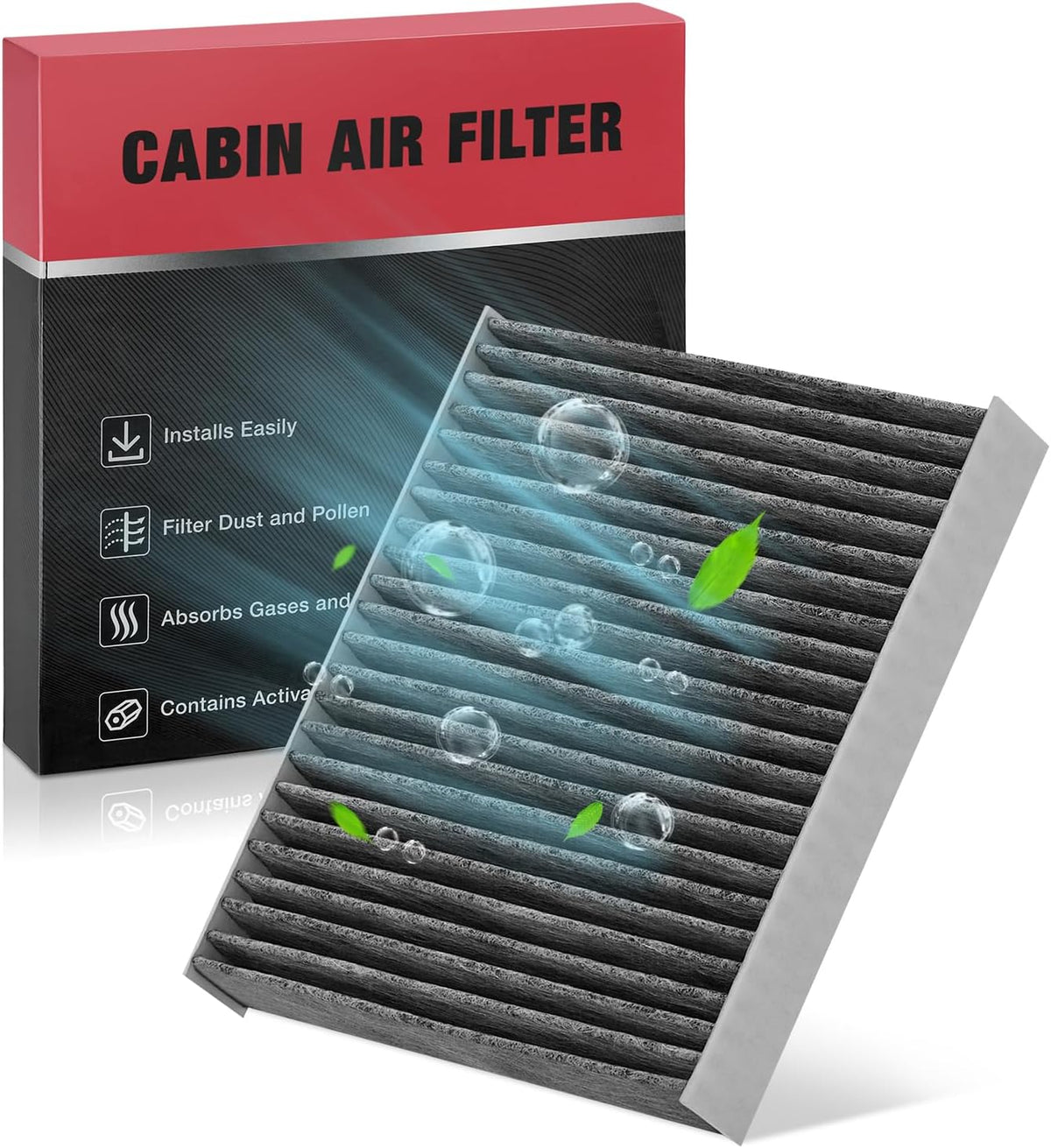 BDFHYK Cabin Air Filter with Activated Carbon Compatible with Kia Soul 2010 2011 2012 2013, Replace# CF10776, 971332K000, Easy to Install