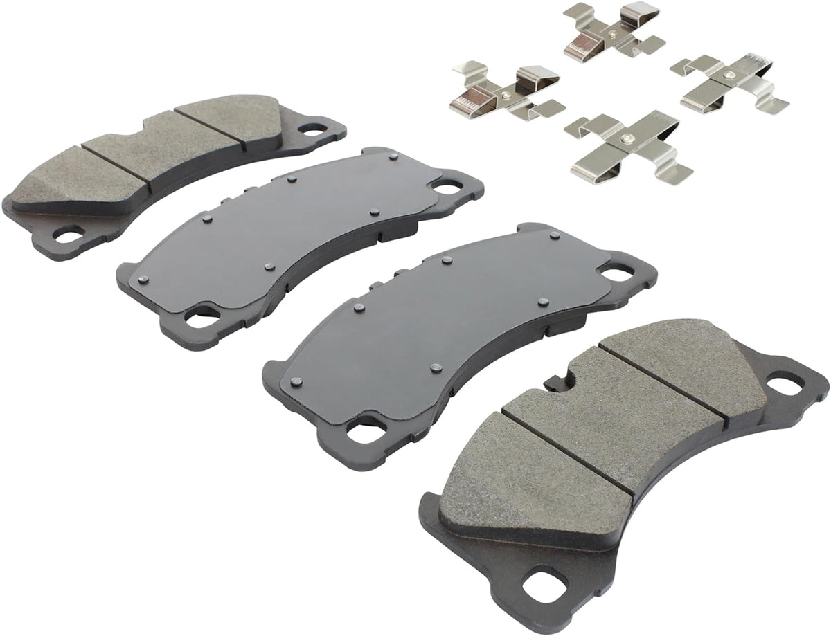 Premium Semi-Metallic Front Brake Pads (1001-1577M) Compatible with Porsche Cayenne 2011-2020, Porsche Macan 2015-2020, Porsche Panamera 2010-2020, Volkswagen Touareg 2011-2018
