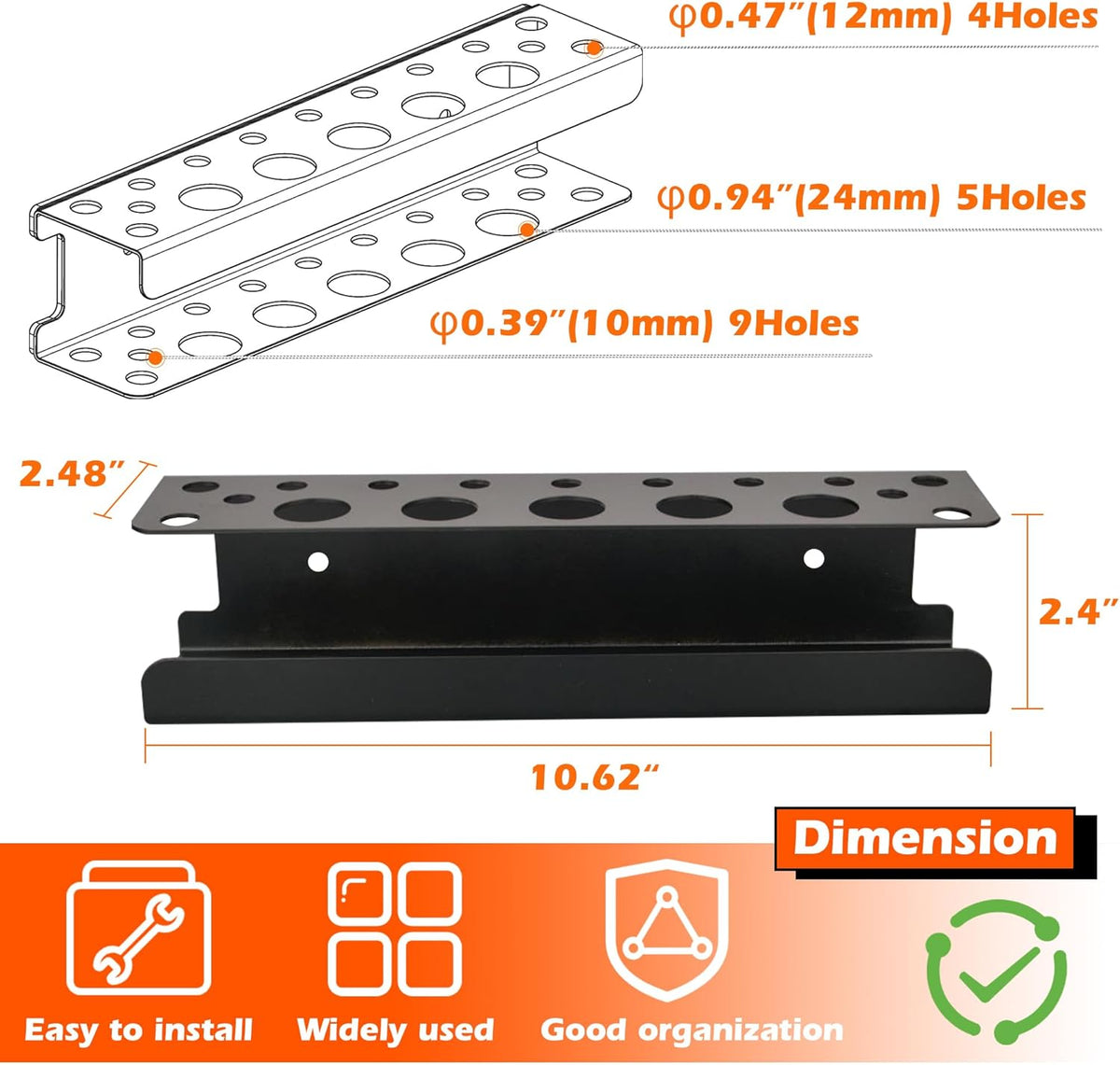 ULIBERMAGNET Magnetic Screwdriver Rack,Heavy Duty Magnetic Tool Holder,Pliers Organizer Rack for Screwdriver, Plier, Shears,Magnetic Mount Tools Rack for Garage,Tool Cart,Pegboards,Workbench