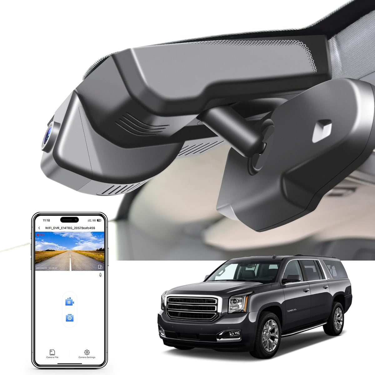 4K Dash Cam Custom fit for GMC Yukon, Yukon XL 2015 2016 2017 2018 2019 2020(Model D), Model D & Model C Have Same Models Years but Vehicle Sensor Cover are Different