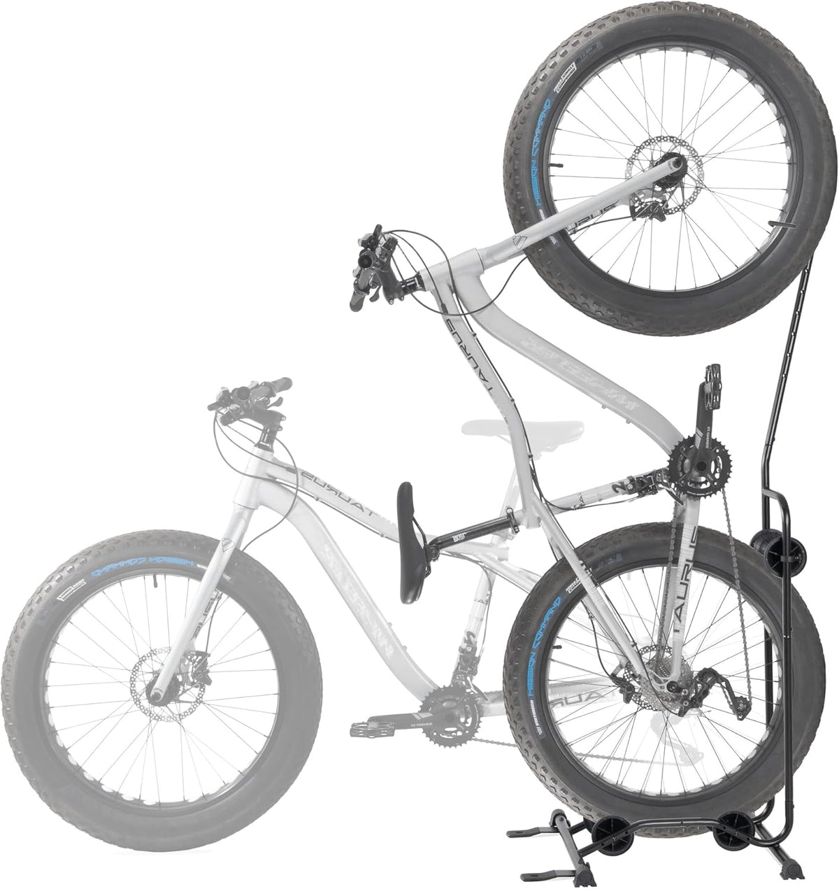 CyclingDeal Upright Bike Stand - Premium Quality Vertical & Horizontal Adjustable Bicycle Floor Parking Rack - for Storing MTB Road Bikes - up to 29” Wheel Size - for Fat Bike - 1 Bike