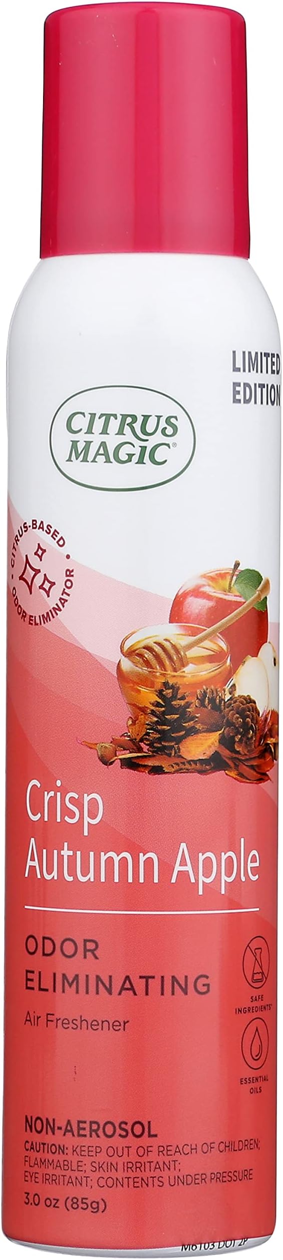 Citrus Magic Limited Edition Natural Odor Eliminating Air Freshener Spray, Crisp Autumn Apple, 3-Ounce, Pack of 3
