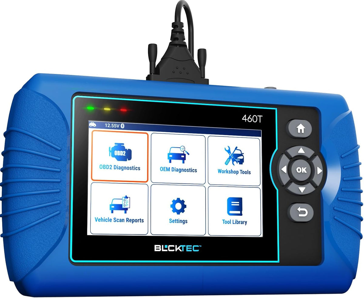 BLCKTEC 460T OBD2 Scanner Car Code Reader Engine ABS SRS Transmission Diagnostic Tool, 12 Reset Services, Oil/TPMS/EPB/BMS/SAS/DPF/Throttle Reset, ABS Bleeding, Battery Test, Auto VIN, Free Update