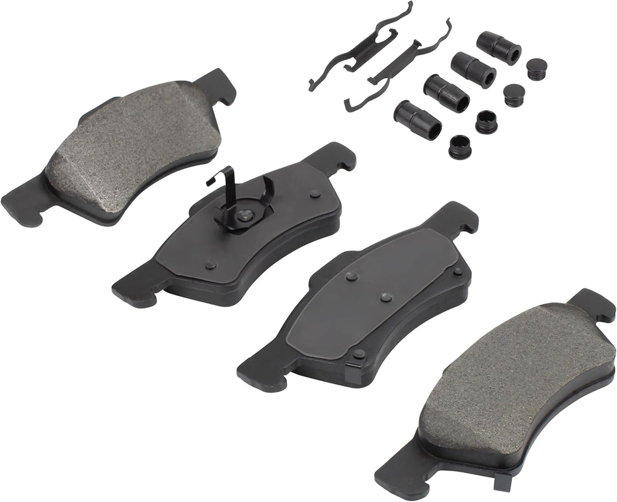 Premium Ceramic Front Brake Pads (1001-0857C) Compatible with Chrysler Town & Country 2001-2007, Chrysler Voyager 2003-2008, Dodge Caravan 2001-2007, Dodge Grand Caravan 2001-2007