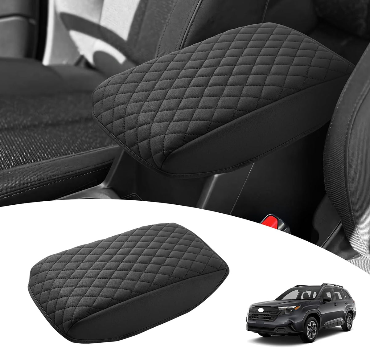 Shademax Custom for 2026 2025 Subaru Forester Center Console Cover Armrest Cover for Subaru Forester Accessories 2025 Arm Rest Cushion Pad Leather Middle Console Cover Armrest Seat Box Protector