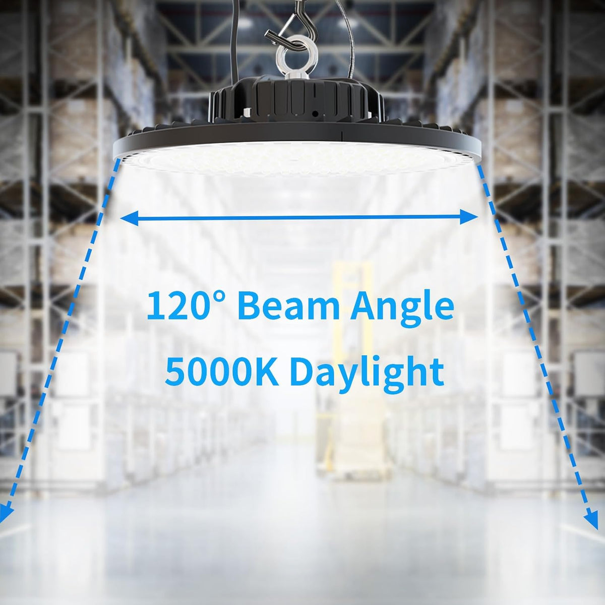 6 Pack UFO LED High Bay Light 250W, 35000 LM, 5000K with 5ft Power Cord, US Plug, Bright LED Shop Light for Basement Commercial Factory Garage Lighting, IP66 Waterproof, AC110-277V, ETL Listded