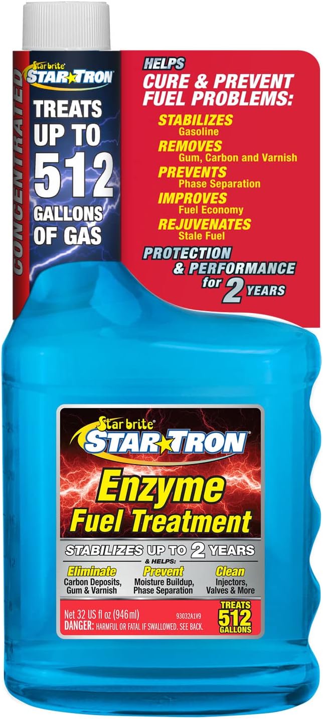 STAR BRITE Star Tron Enzyme Fuel Treatment - Concentrated Formula 32 Fl. Oz. – Treats up to 512 Gallons - Fuel Stabilizer & Treatment, Gasoline Stabilizer, Star Tron Marine Enzyme Fuel Treatment
