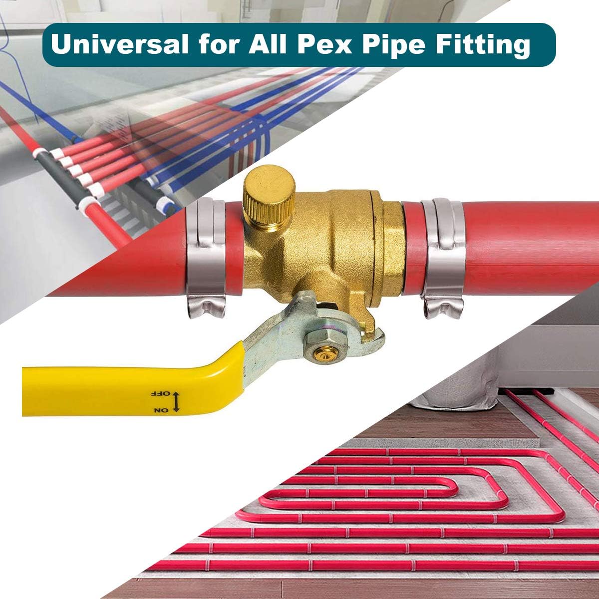 LOKMAN 50 Pack 3/4 Inch PEX Cinch Clamps, Stainless Steel Cinch Crimp Rings Pinch Clamps for PEX Tubing Pipe Fitting Connections (3/4 Inch)