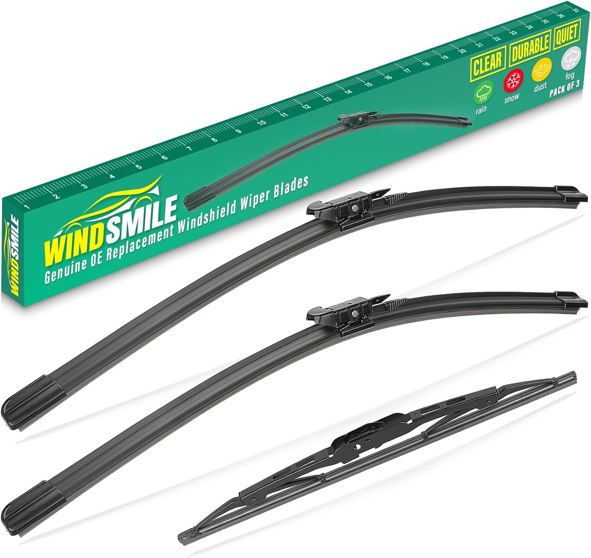 24" 21" 11" Windshield Wiper Blades Replacement for GMC Acadia 2013 2014 2015 2016 Premium All Weather Front Rear Wipers Set - OEM Quality (Pack of 3)
