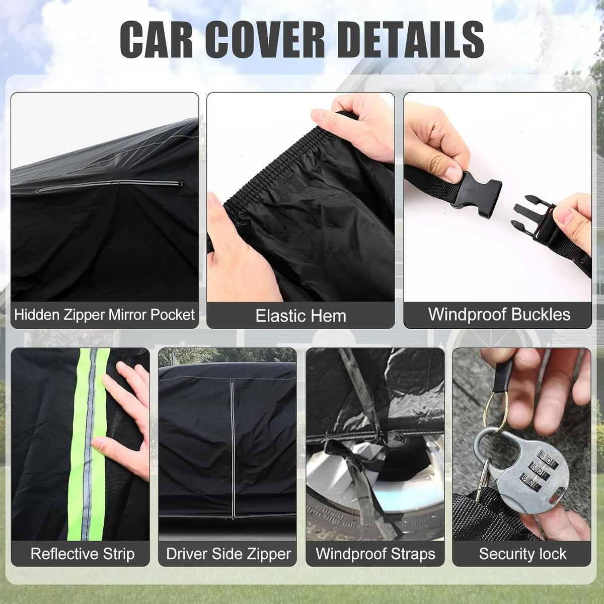 Waterproof Car Cover Compatible with Chevrolet Camaro 1982-2002 2 Door Coupe, Oxford Black All Weather Classic Car Covers with Inner Cotton for Snow Rain Paint Protection(RS SS Z28)