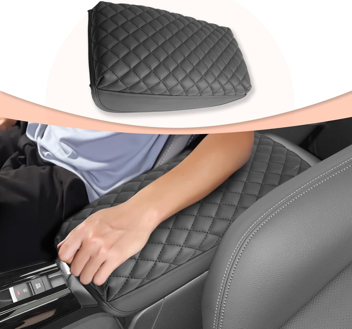 CDEFG for Honda HR-V HRV 2023-2025 Center Console Cover Armrest Box Cover for HR-V HRV (LX, Sport, EX-L) 2023 2024 2025 Accessories Console Arm Rest Protector